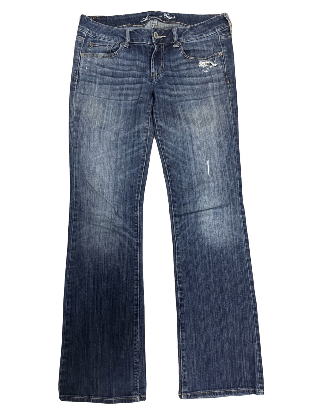 Y2K Early 2000’s American Eagle Outfitters Dark Blue Ultra Low Rise Flare Jeans
